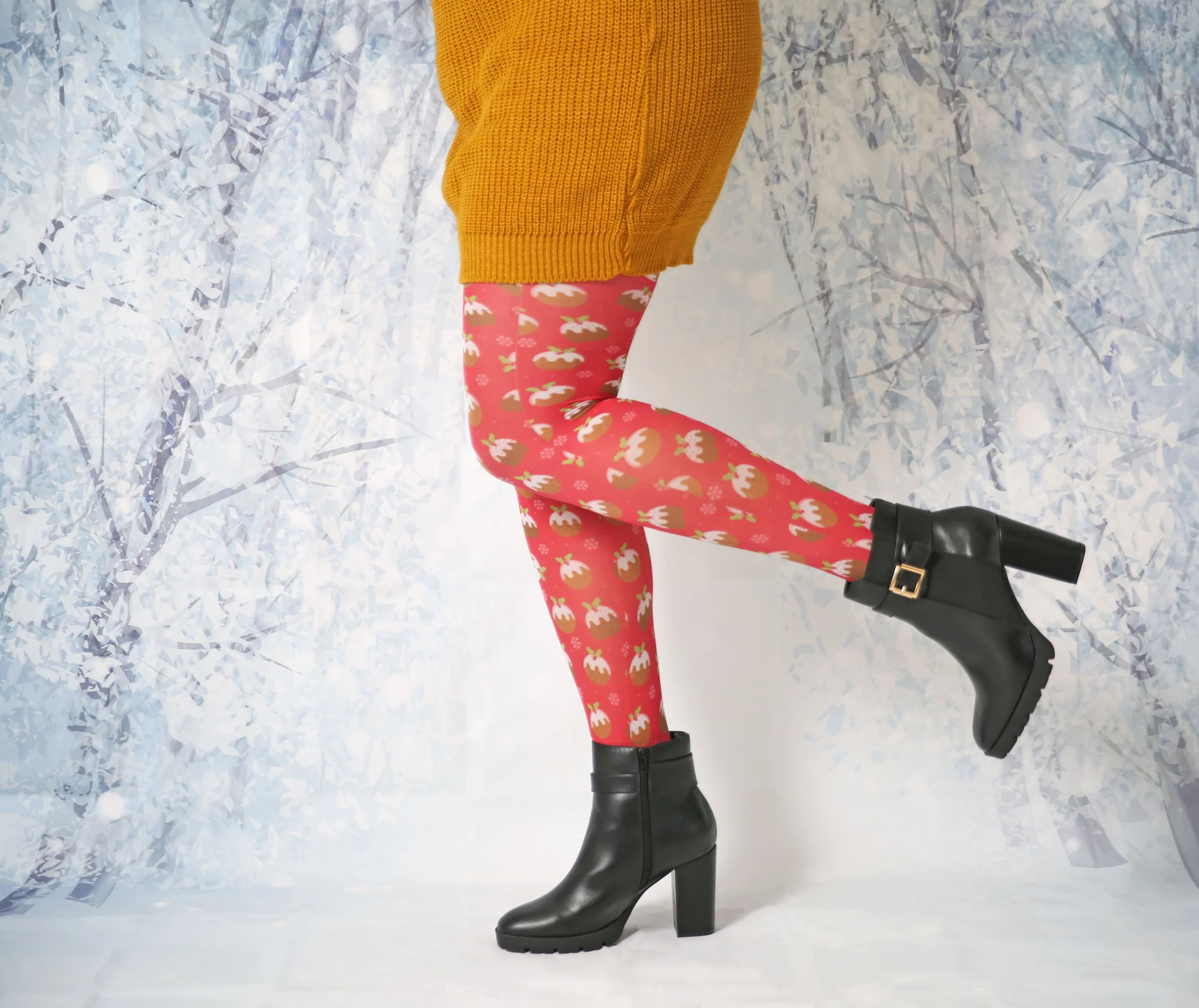 Christmas Pudding Printed Tights by Pamela Mann – Sweet, Festive & Fun! 🎄
