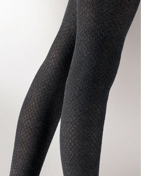 Knitted Opaques Small Diamond Tights – Winter Warmth,Design NPAXX3