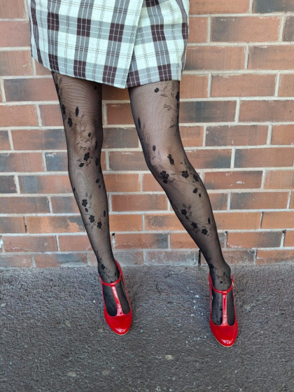 Premium Fashion Floral Tattoo Tights – Elegance with an Edge , Design NPAYU5