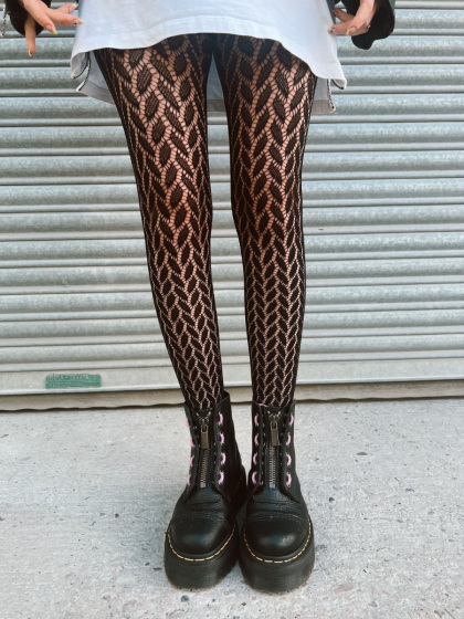 Leaf Net Pattern Tights – Nature-Inspired Style with a Modern Twist Design NPAYK7