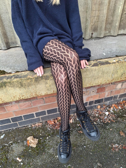Leaf Net Pattern Tights – Nature-Inspired Style with a Modern Twist Design NPAYK7