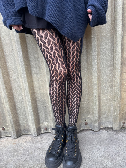 Leaf Net Pattern Tights – Nature-Inspired Style with a Modern Twist Design NPAYK7