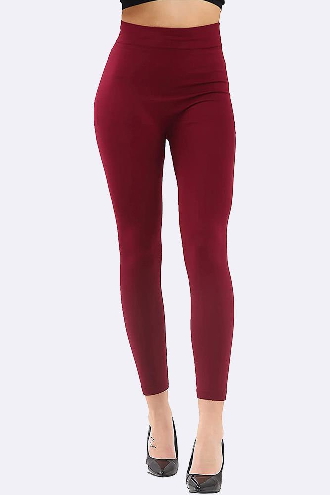 Wine Fleece Leggings – Cozy Warmth Meets Everyday Style